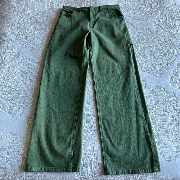 Tibi - Cotton Drill Slouchy Carpenter Jean - Light Carson Green - Picture 3 of 13
